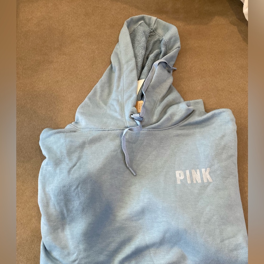 PINK Victoria’s Secret Supersoft Hoodie Blue Large
